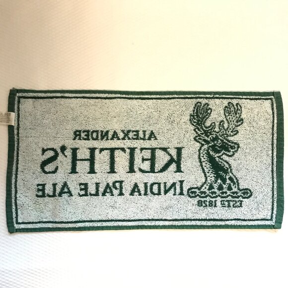 Alexander Keith’s India Pale Ale Bar Mat – Green & White – 100% Cotton – 17"x 9" - Picture 3 of 5